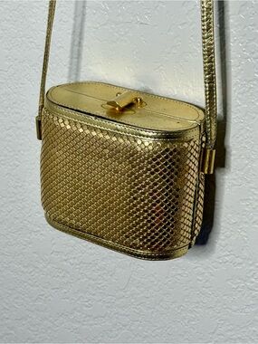 Y&S Vintage Gold Mesh Crossbody Bag